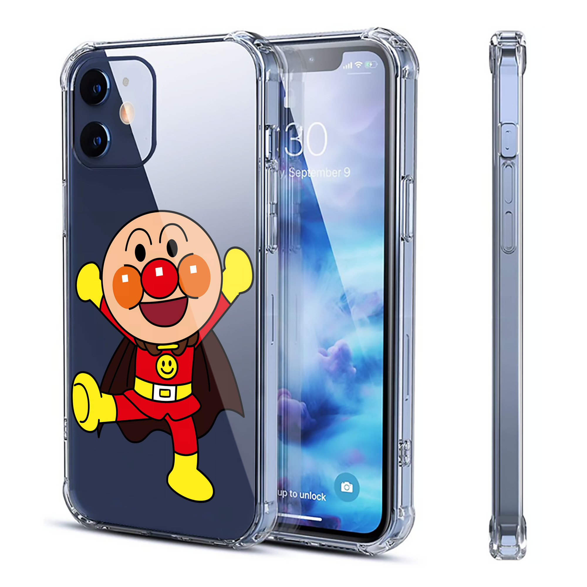 （画像用） アンパンマン Anpanman 【iPhone 12シリーズ対応】透明スマホケース（クリアソフトケース）